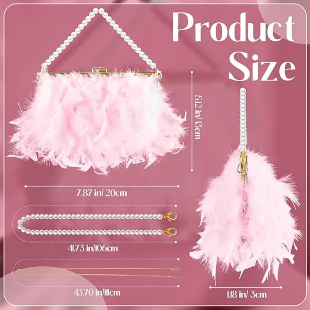 NWT Beautiful Matching Barbie Pink Feather Bustier Purse Shoes Sweater Set - Picture 7 of 14